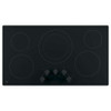 JP3036DLBB GE 36" Built-In Knob Control Electric Cooktop with 5 Radiant Elements and Hot Surface Indicator Lights - Black