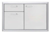 LSA364 Lynx 36 Inch Ventena Collection Storage Door and Double Drawer - Stainless Steel