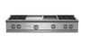 RGTNB484GCBV2 BlueStar 48" Natural Gas Rangetop - 4 Burners with 24" Grill/Griddle - Stainless Steel