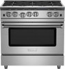 RNB366BV2 BlueStar 36" Freestanding Natural Gas Range - 6 Burners - Stainless Steel