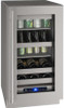 UHBV518-SG01A U-Line 18" 5 Class Series Stainless Frame Undercounter Beverage Center - Reversible Hinge - Stainless Steel