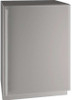 UHRE524-SS01A U-Line 24" 5 Class Series Stainless Solid Door Undercounter Refrigerator with Lock - Reversible Hinge - Stainless Steel