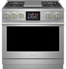 ZDP364NDTSS Monogram 36" Dual Fuel Professional Range with 4 Burners and Griddle with 7" Touch LCD Screen - Natural Gas - Stainless Steel