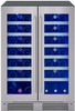 PRW24C32CG Zephyr Presrv 24" Dual Zone French Door Wine Cooler with Touch Controls and Full Extension Wood Rack - Stainless Steel