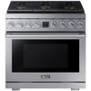 DOP36T86GLS Dacor 36" Transitional Series Gas Range with 6 Burners - Silver
