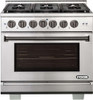 AKD3605LP NXR 36" Culinary Series Dual Fuel Range with 6 German Dual Power Burners and Cast Iron Grates - Liquid Propane - Stainless Steel