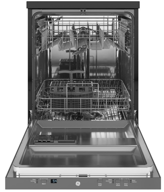 GPT225SSLSS GE 24" Portable Dishwasher with Piranha Hard Food Dispenser