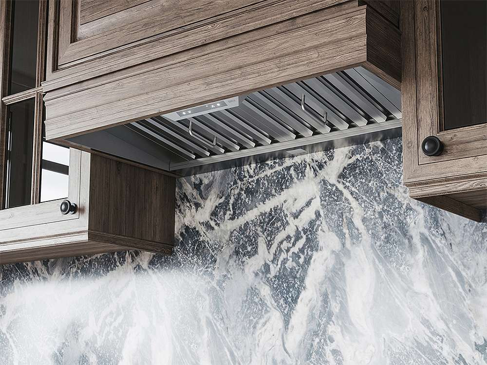 attyunn Zephyr AK9434BS Cabinet Insert Smart Range Hood with 6-Speed 700