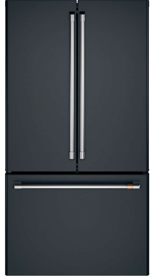 Cafe CWE23SP3MD1 Series 36" Counter Depth French Door Refrigerator - Matte Black with Brushed Stainless Handles