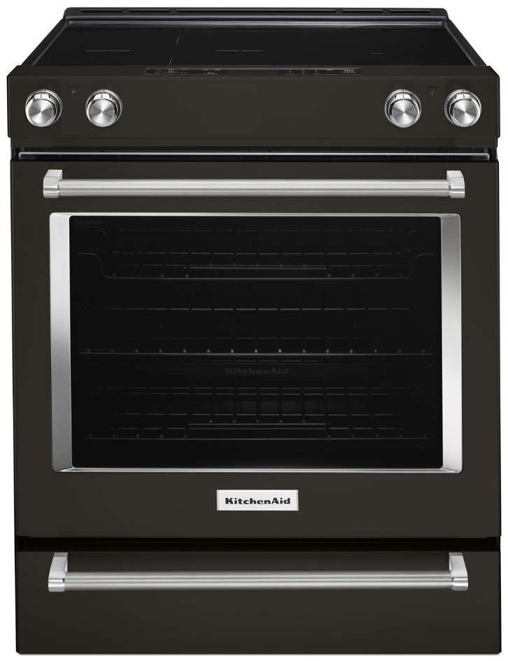 KSEG700EBS KitchenAid 30" Slide-In Electric Range with Glass Touch Controls - PrintShield Black Stainless Steel