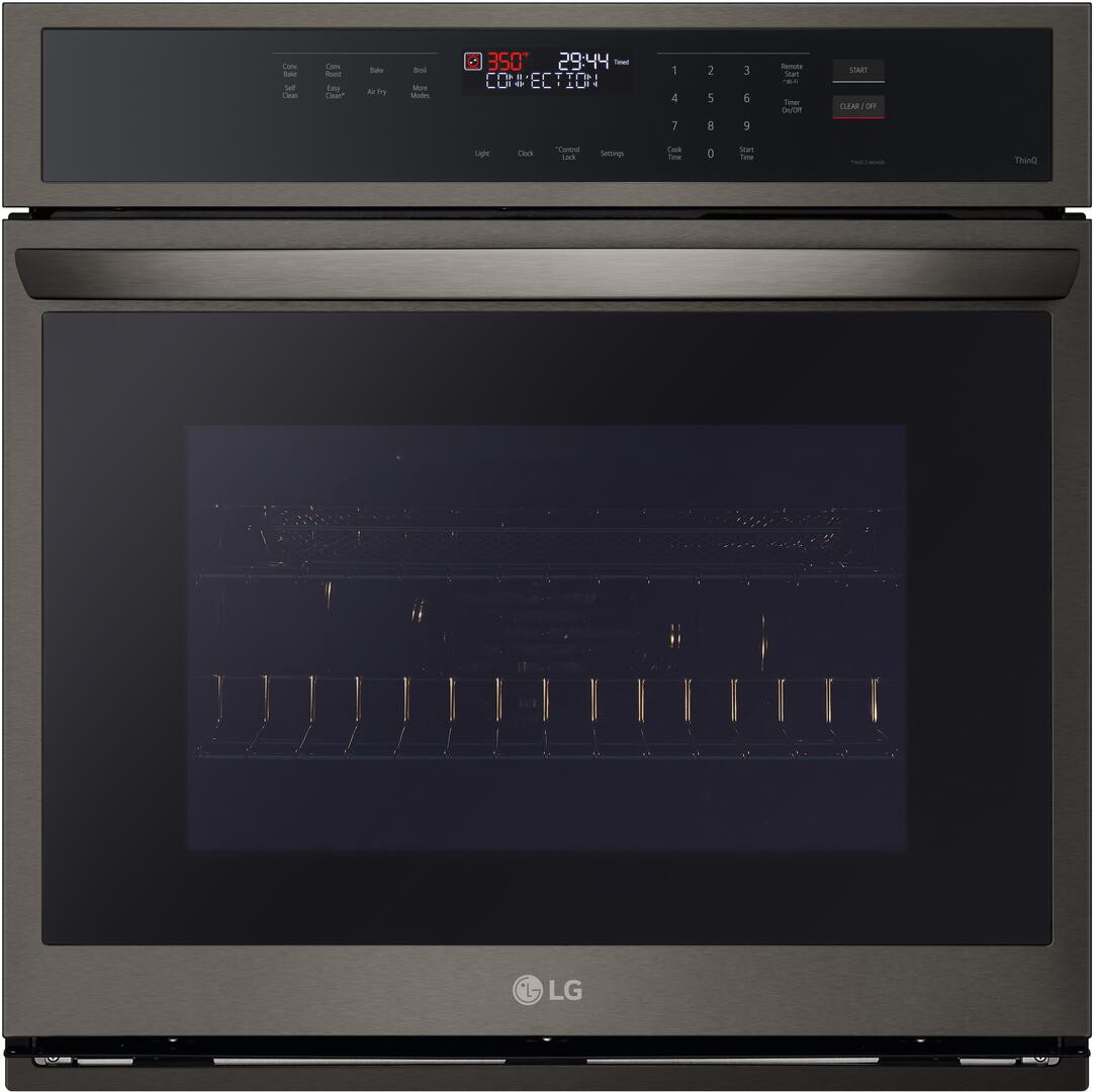 WSEP4723D LG 30" Smart Single Wall Oven with Air Fry - PrintProof Black Stainless Steel