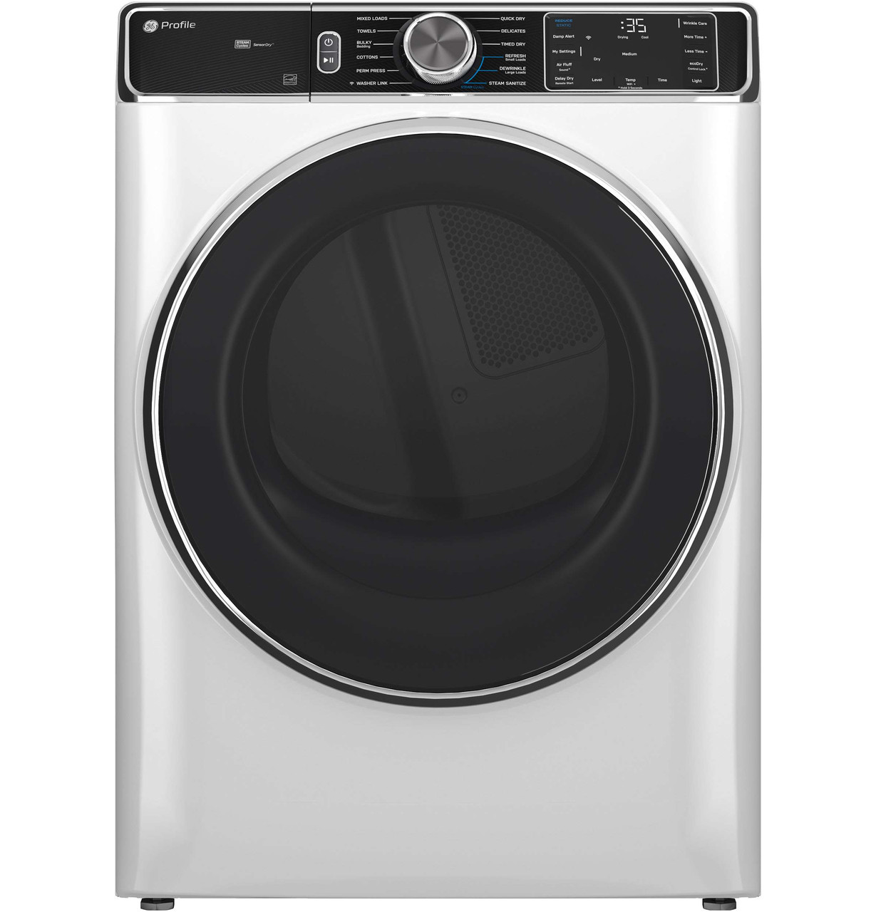 GE Profile PFD87GSSVWW 28" Front Load Gas Dryer 7.8 cu. ft. with Steam and Sanitize Cycles - White