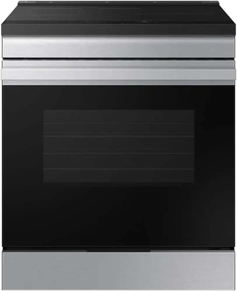 NSI6DG9100SR Samsung 30" Bespoke Smart Slide-In Induction Range with Anti Scratch Glass Cooktop - Stainless Steel