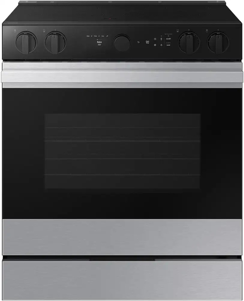 NSE6DG8700SR Samsung 30" Bespoke Smart Slide-In Electric Range with Smart Oven Camera & Illuminated Precision Knobs - Stainless Steel