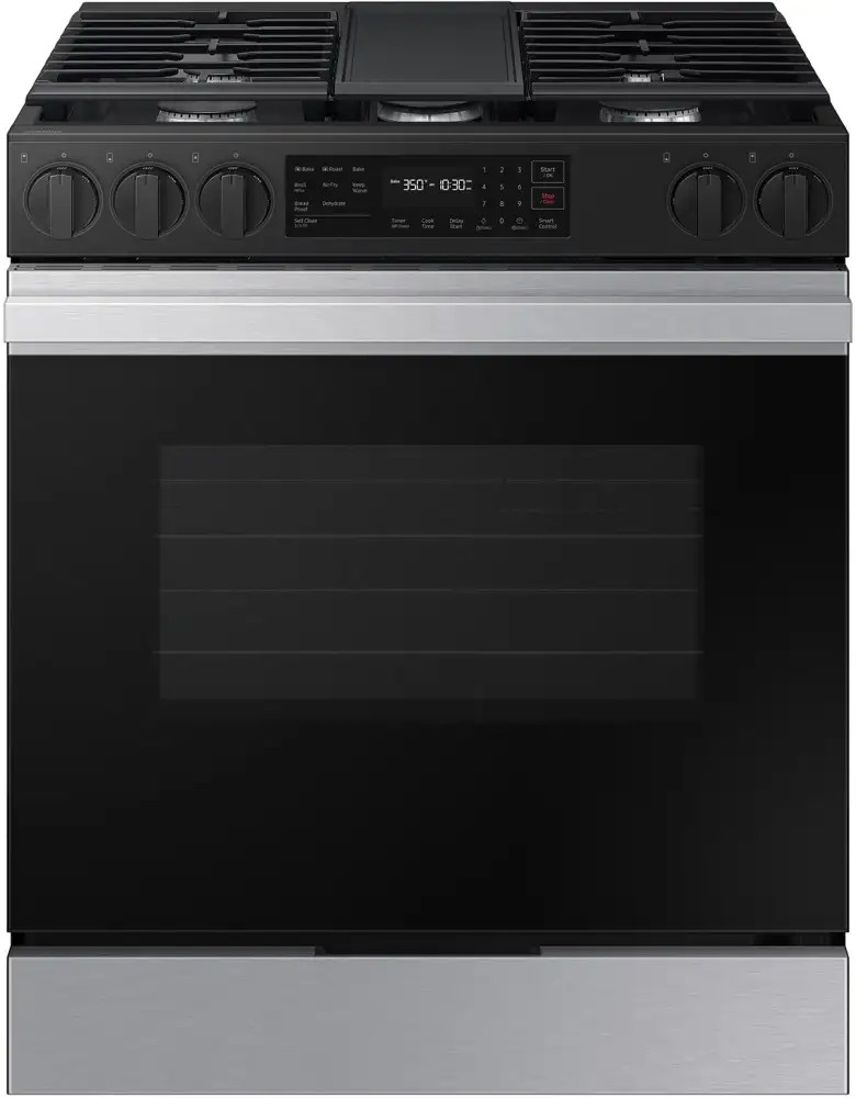NSG6DG8300SR Samsung 30" Bespoke Smart Slide-In Gas Range with Air Fry & Precision Knobs - Stainless Steel