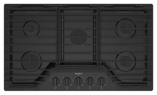 WCGK5036PB Whirlpool 36" Gas Cooktop with 5 Burners - Black