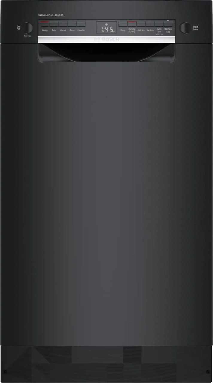 SPE53C56UC Bosch 18" ADA Control Dishwasher with PrecisionWash and Recessed Handle - 45 dBA - Black