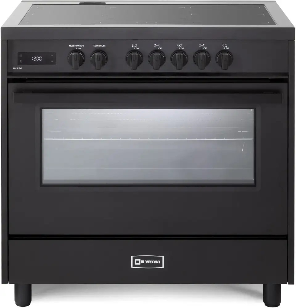 VMFSIE365EE Verona Ultima Midnight 36" Induction Range with 5 Cooking Zones and Air Fry - Matte Black