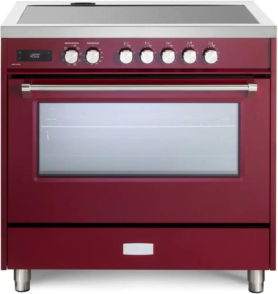 Verona VUFSIE365BU Ultima 36" Induction Range with Multi-Functional Oven - Burgundy