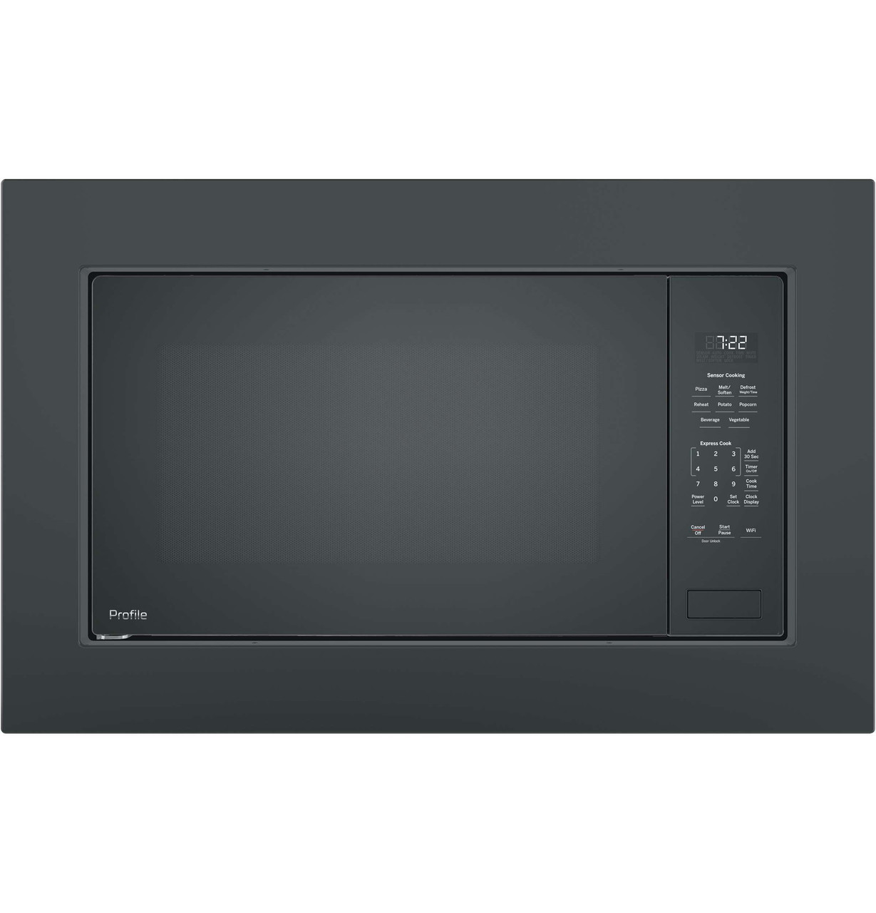 PCWK22U1WBB GE Profile 25" 2.2 cu. ft. Built-In Microwave Oven with Sensor Cook and Glass Turntable - Black