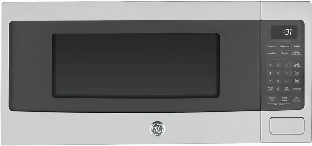 PCHK11S1WSS GE Profile 24" 1.1 cu. ft. Countertop Microwave Oven with Sensor Cooking and Glass Turntable - Stainless Steel