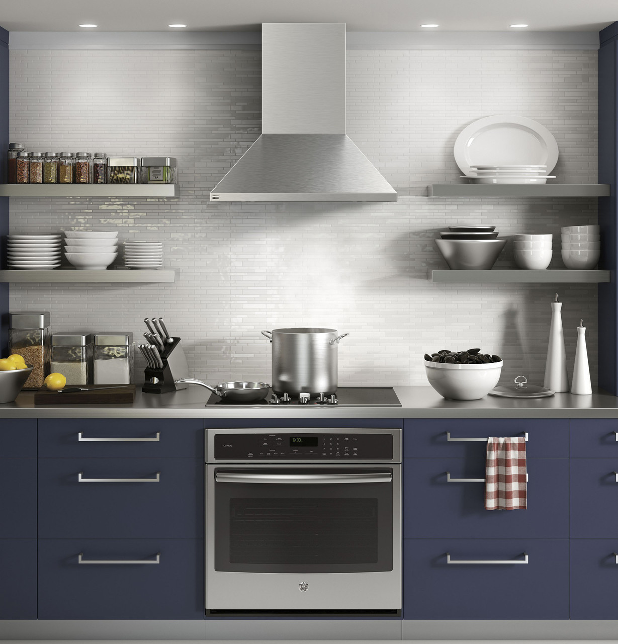 GE Profile PVW1030SWSS Wall-Mount Chimney Vent Hood