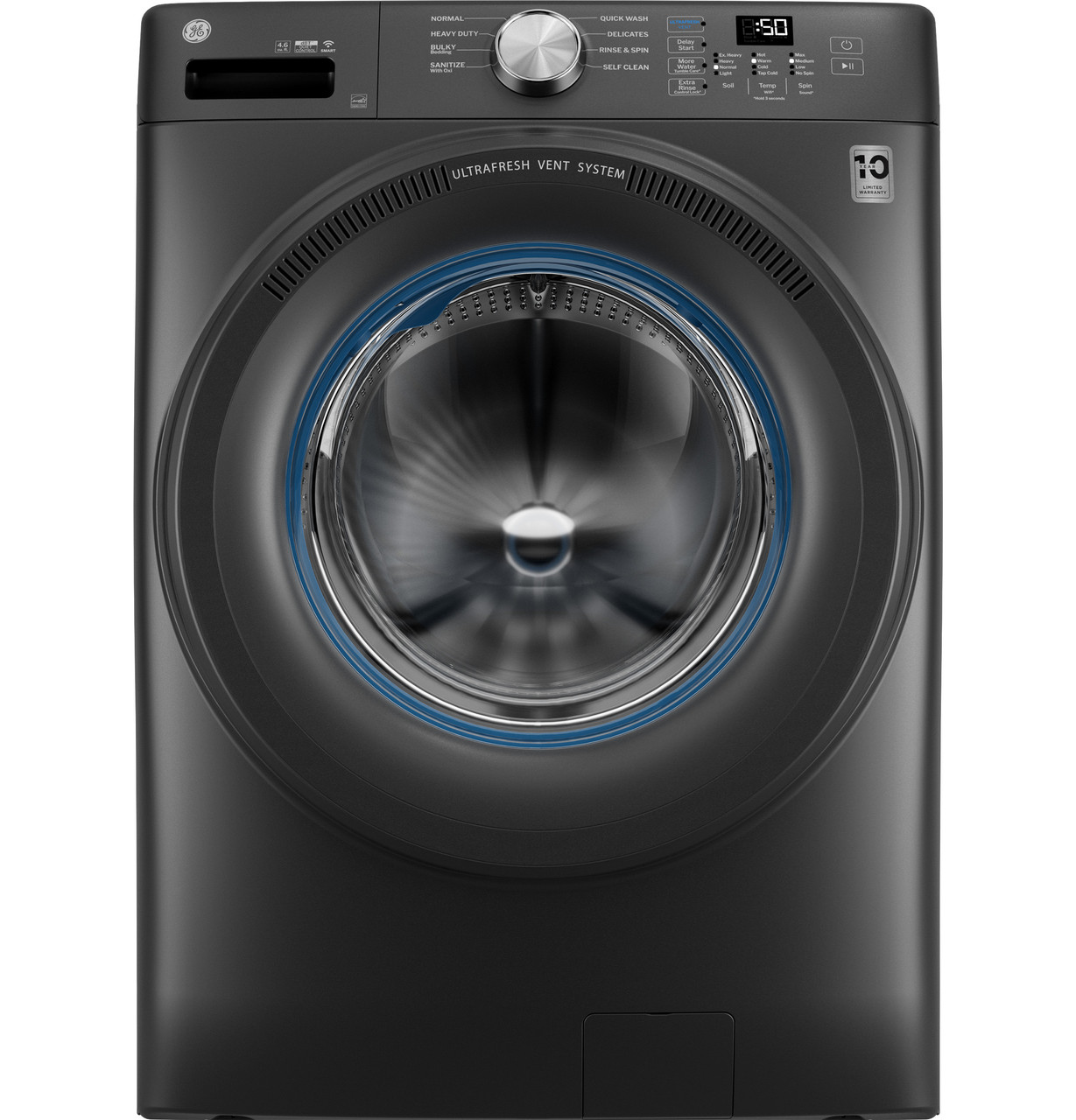 GE GFW350SPYDS 28" Smart Front Load Washer with UltraFresh Vent System 4.6 cu. ft. - Carbon Graphite