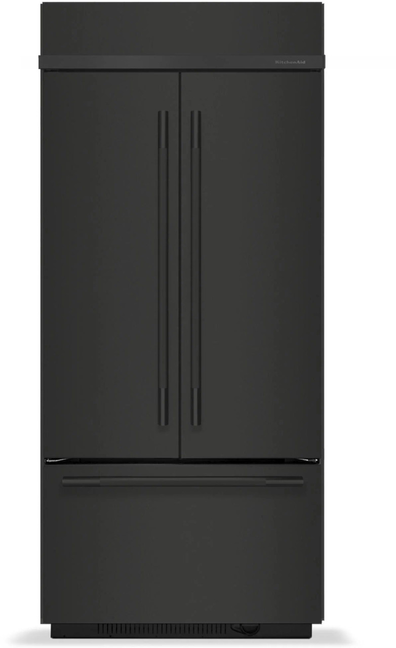 KitchenAid KBFN536SBE 36" Built-In French Door Bottom Mount Refrigerator with Platinum Interior 20.8 Cu. Ft. - Black Ore