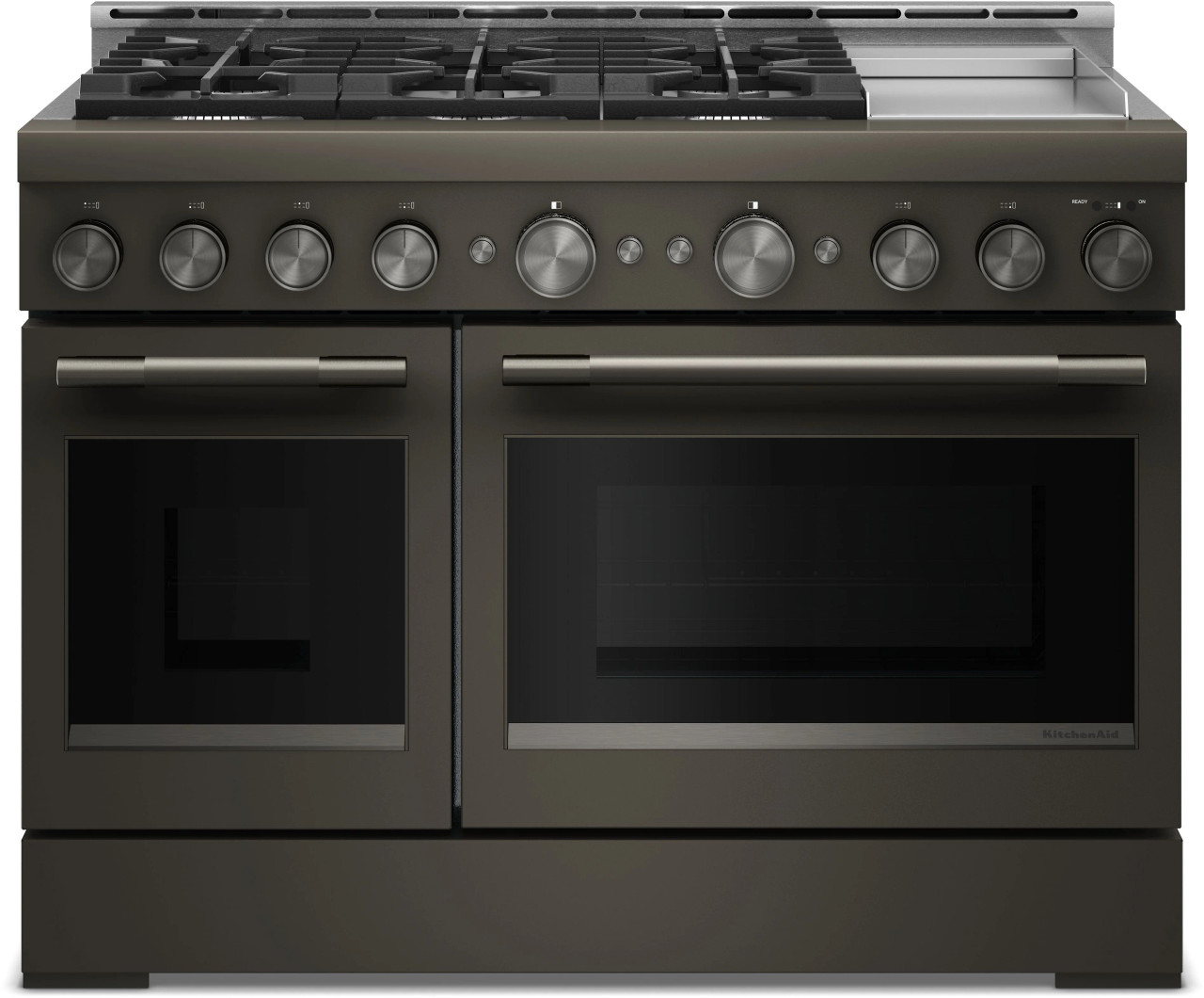 KitchenAid KFGD948SBE 48" Commercial-Style Gas Range with Griddle - Black Ore