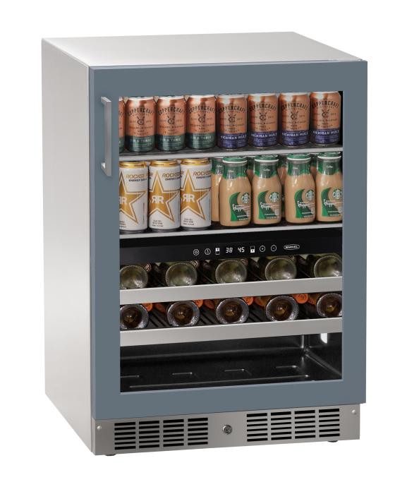 Marvel MRBD224-IG31A 24" Essential Dual Zone Beverage Center with Glass Door and Lock - Custom Panel