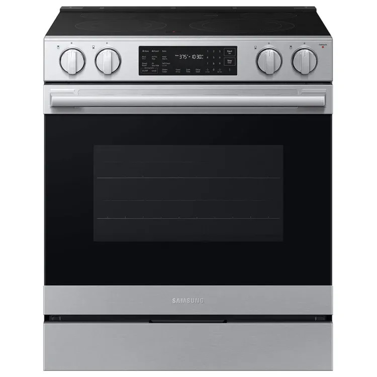 Samsung NSE80H63SRAA 30" Bespoke Smart Slide-In Electric Range 6.3 cu. ft. with Air Fry - Fingerprint Resistant Stainless Steel