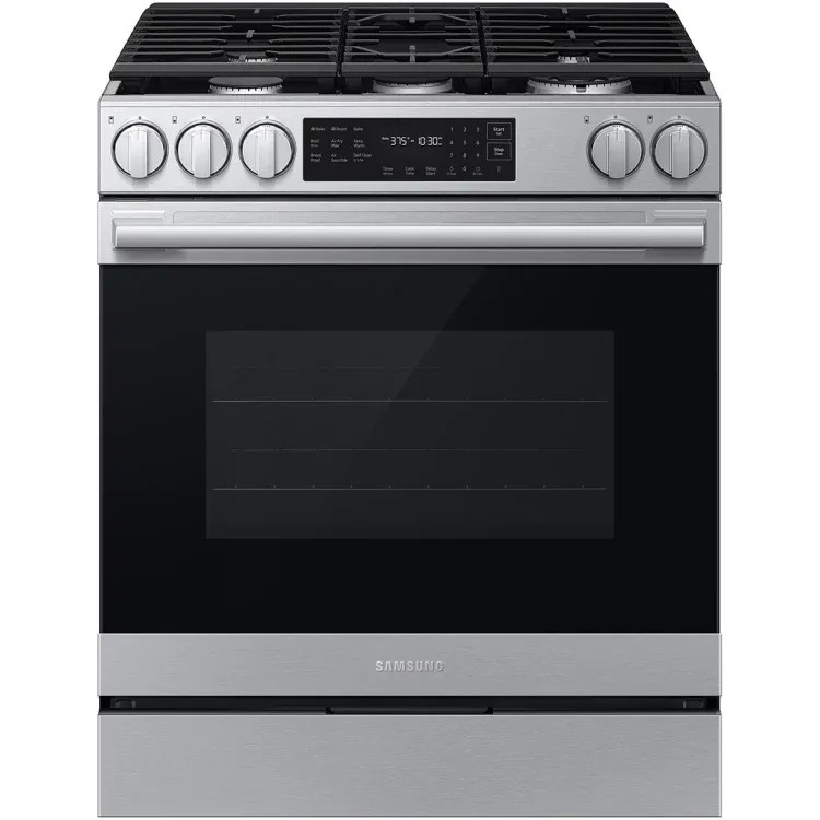 Samsung NSG80H60SRAA 30" Bespoke Smart Slide-In Gas Range 6.0 cu. ft. with Air Fry - Fingerprint Resistant Stainless Steel