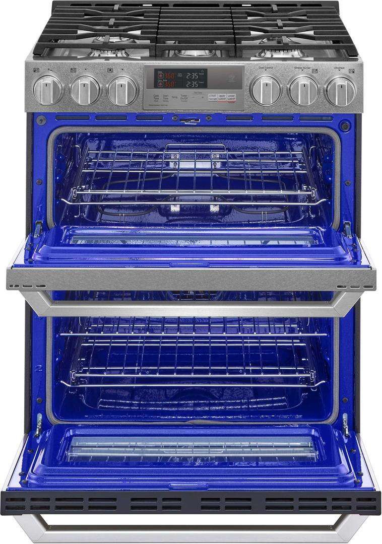 LUTD4919SN LG Signature 30" Slide in Dual Fuel Range with Dual Ovens
