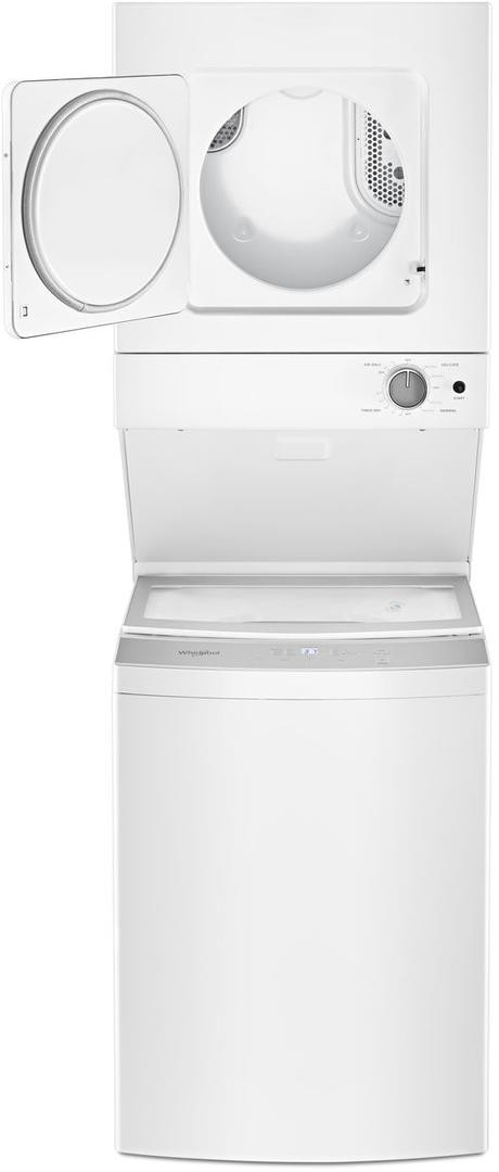 WET4024HW Whirlpool 24" Stacked Laundry Center Washer + Electric Dryer