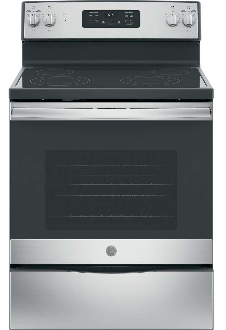 JB645RKSS GE 30" Freestanding Electric Range with Ceramic Glass Cooktop
