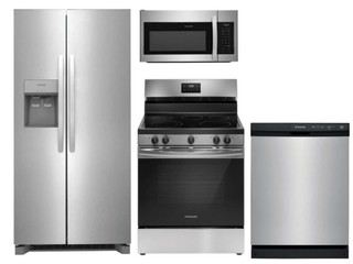 Package 13 - Frigidaire Appliance Package - 4 Piece Appliance Package with Electric Range - Stainless Steel