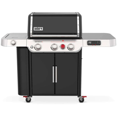 37610001 Weber GENESIS Smart EX-335 Gas Grill with Side Burner and Grill Locker - Natural Gas - Black