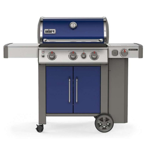 61086001 Weber Genesis II Series E-335 Outdoor Grill with Infinity Ignition and Grease Management System - Liquid Propane - Ocean Blue