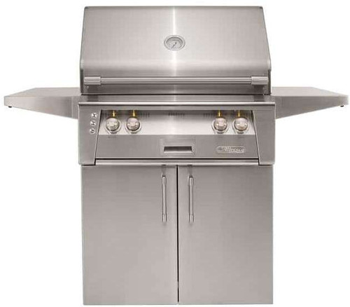 ALXE30SZCNG Alfresco 30" Two-Burner Grill with Infrared Rotisserie SearZone & Standard Cart - Natural Gas - Stainless Steel