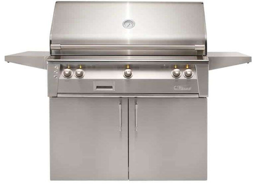 ALXE42CNG Alfresco 42" 3-Burner Grill with Infrared Rotisserie System & Standard Cart - Natural Gas - Stainless Steel