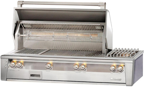 ALXE56LP Alfresco 56" Built-In Outdoor Grill with Sideburner - Liquid Propane - Stainless Steel