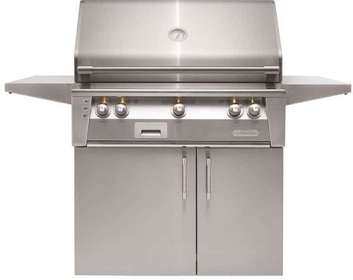 ALXE36CNG Alfresco 36" 3-Burner Grill with Infrared Rotisserie System & Standard Cart - Natural Gas - Stainless Steel