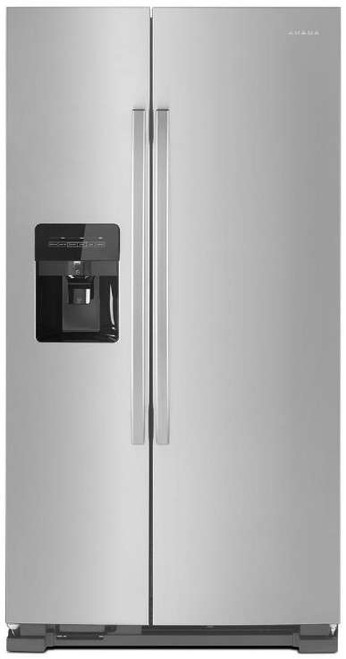 ASI2175GRS Amana 33" Side by Side Refrigerator with Dual Pad External Ice and Water Dispenser - Stainless Steel