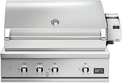 BE136RCL DCS 36" 9 Series Built-In Liquid Propane Gas Grill with Charcoal Smoker Tray and Heavy Duty Infrared Rotisserie - Brushed Stainless Steel