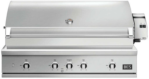 BE148RCL DCS 48" 9 Series Built-In Liquid Propane Gas Grill with Charcoal Smoker Tray and Heavy Duty Infrared Rotisserie - Brushed Stainless Steel