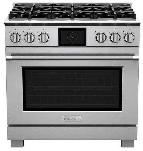 BSDF366B BlueStar 36" Dual Fuel Range with 6 Burners - Stainless Steel