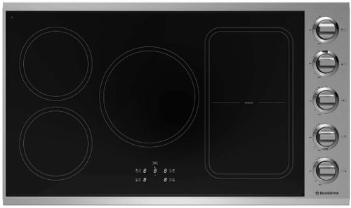 BSPR36INDCKT Blue Star 36" Turn Induction 5 Element Cooktop with Rapid Heat Accelerator and Safety Knob Lock Feature - Stainless Steel