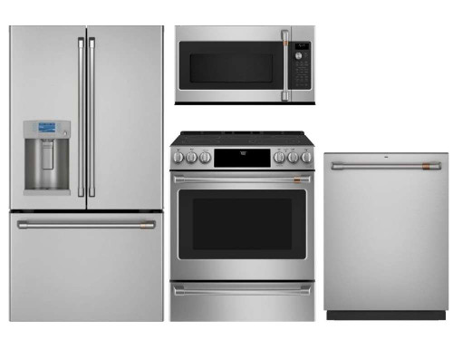 Package Cafe2 - Cafe Appliances - 4 Piece Appliance Package with Electric Range - Stainless Steel