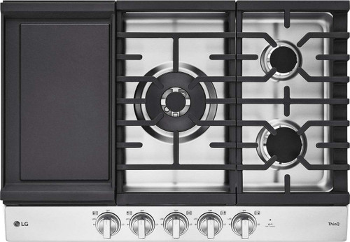 CBGJ3027S LG 30" Smart UltraHeat Gas Cooktop with 5 Cooking Elements and Griddle - Stainless Steel