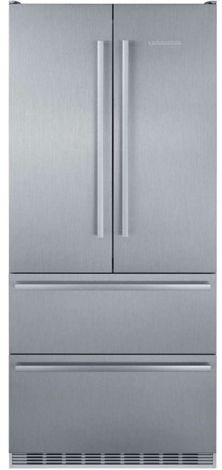 CBS2082 Liebherr 36" Freestanding Semi Built In French Door Counter Depth Refrigerator with NoFrost and BioFresh - Stainless Steel